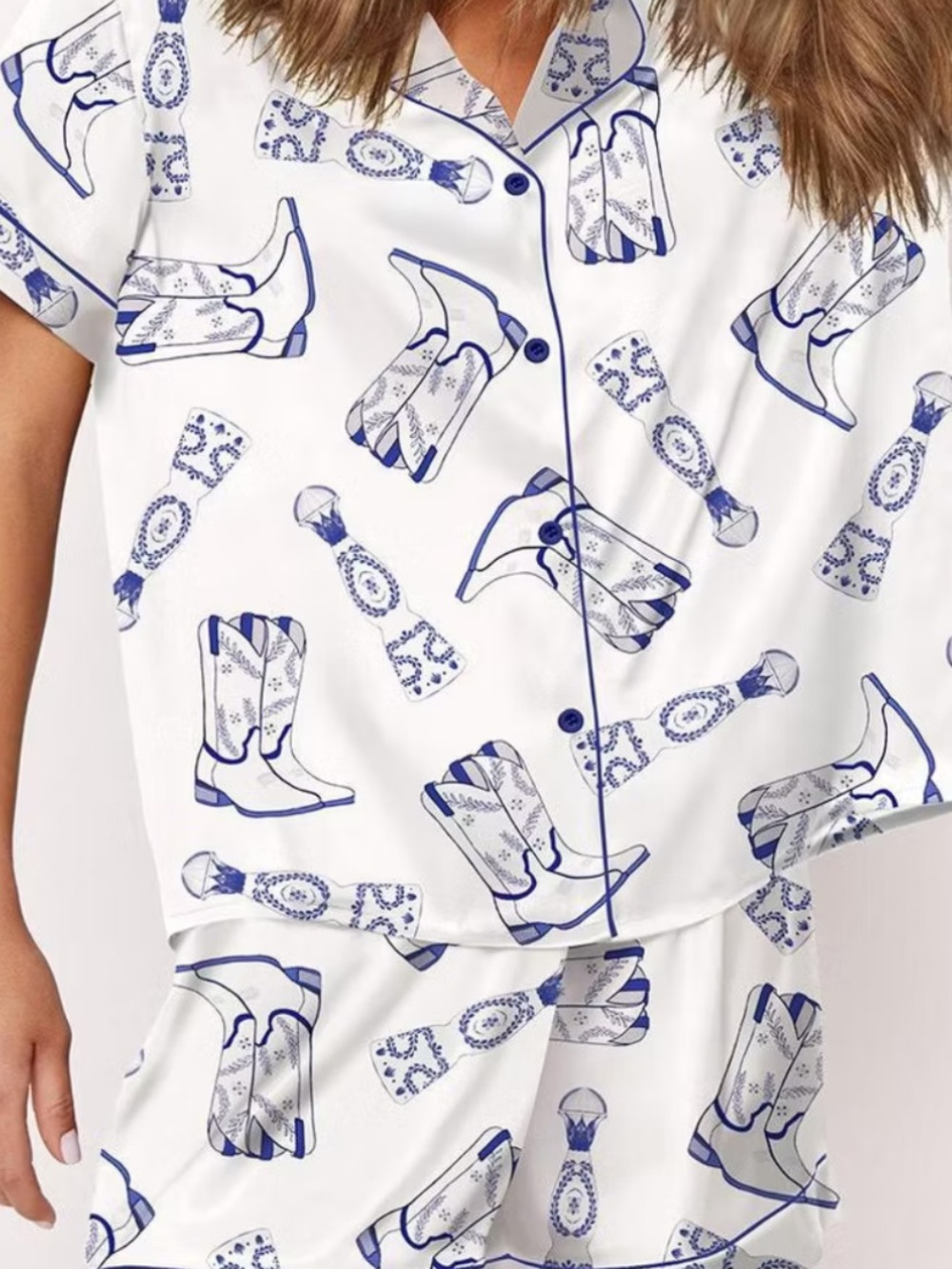 Sheshow Boots & Tequila  Print Pajama Set